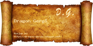 Dragon Gergő névjegykártya